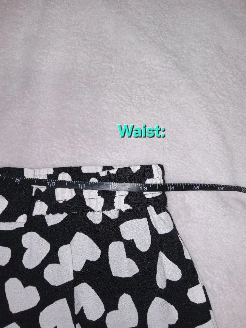 Kate Spade Dancing Hearts Pants XS Black White Heart Print Elastic Waist Bow Vis